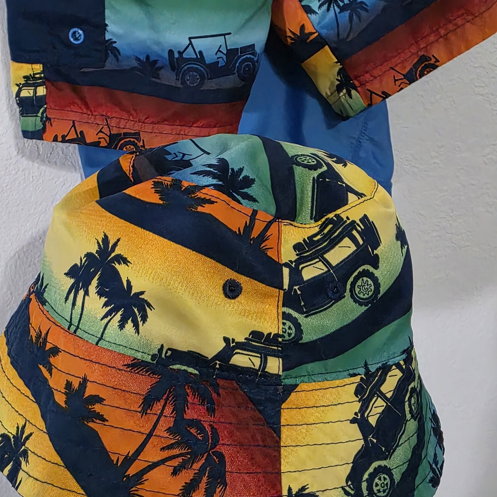 UVSkinz SPF 50+ Kids Size 5 Swim Rashguard, swim Shorts, & Reversible Hat - Picture 10 of 10